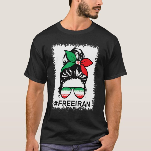 Free Iran Women Life Freedached Messy Bun II T-Shirt (Vorderseite)