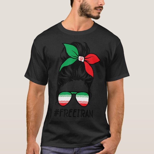 Free Iran Women Life Freedy Bun Iran Fla T-Shirt (Vorderseite)
