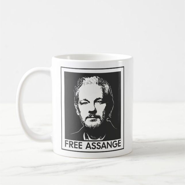 Free Julian Assange wikileaks Kaffeetasse (Links)