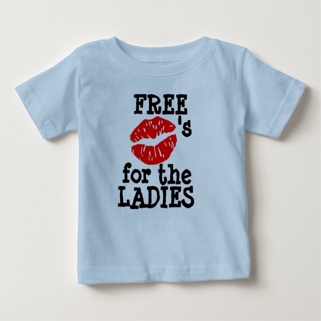 "Free Kisses for the LADIES" T-Shirt (Vorderseite)