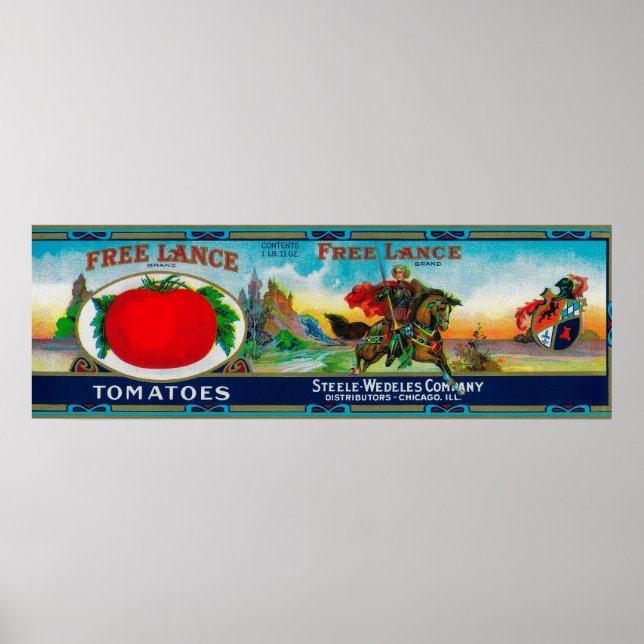 Free Lance Tomato LabelChicago, IL Poster (Vorne)