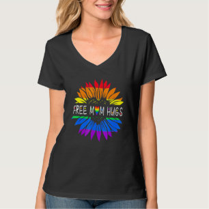 Free Mama Hugs Gay Pride Lgbt Daisy Rainbow Blume T-Shirt