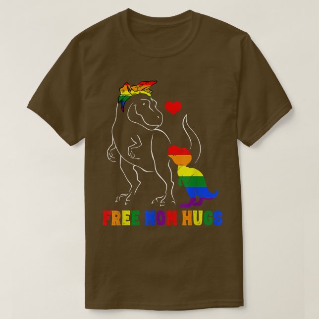 Free Mama Hugs - LGBT Mama Mamasaurus Rainbow Gift T-Shirt (Design vorne)