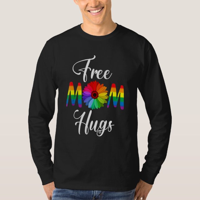 Free Mama Hugs Pride Lgbt T-Shirt (Vorderseite)