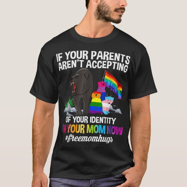 Free Mama Hugs Proud Mama Bear LGBT Gay Pride LGBT T-Shirt (Vorderseite)