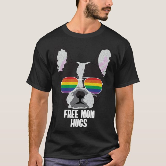 Free Mom Hugs  Dog Gay Pride T-Shirt (Vorderseite)