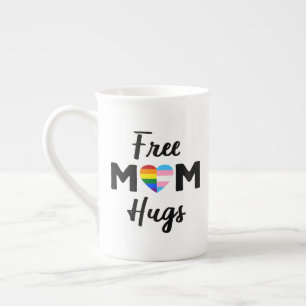 Free Mom Hugs II - Regenbogen Gay Trans Pride Prozellantasse