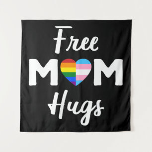 Free Mom Hugs II - Regenbogen Gay Trans Pride Wandteppich