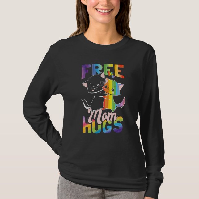 Free Mom Hugs Pride Month LGBT Mom T-Shirt (Vorderseite)