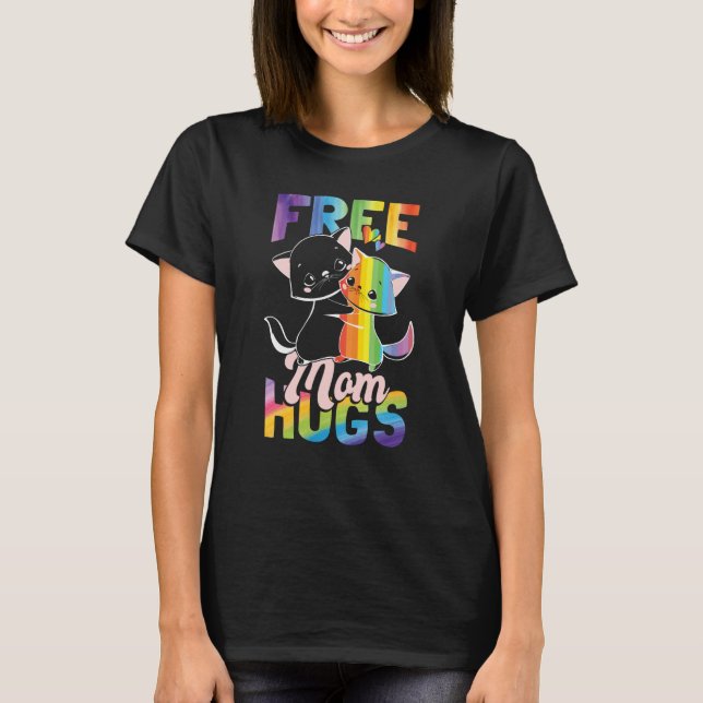 Free Mom Hugs Pride Month LGBT Mom T-Shirt (Vorderseite)