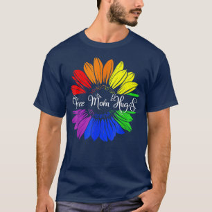 Free Mom Hugs T Rainbow Heart LGBT Pride Month T-Shirt