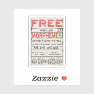 Free Morphemes Funny Grammar English Language Aufkleber