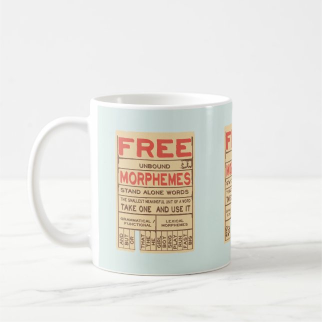Free Morphemes Funny Grammar English Phonics Kaffeetasse (Links)