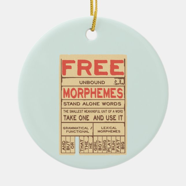 Free Morphemes Funny Grammar English Phonics Keramik Ornament (Vorne)