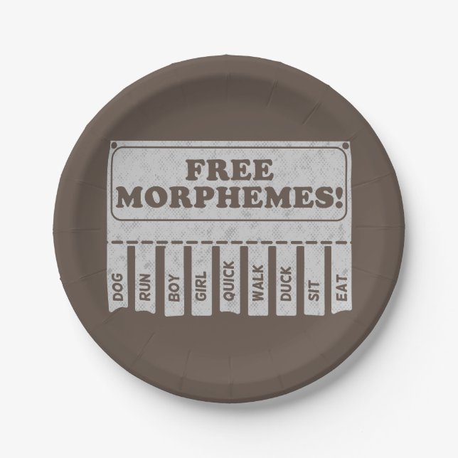 Free Morphemes Pappteller (Vorderseite)