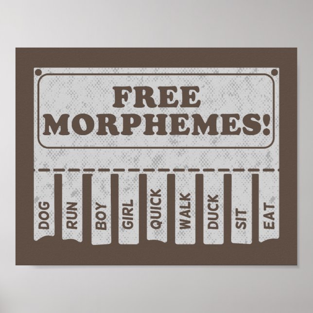 Free Morphemes Poster (Vorne)