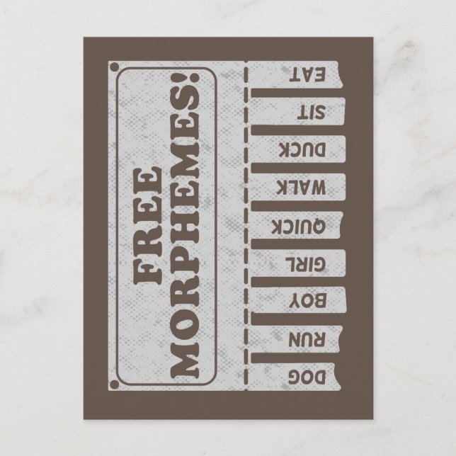 Free Morphemes Postkarte (Vorderseite)