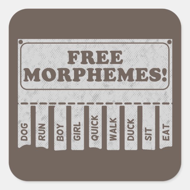 Free Morphemes Quadratischer Aufkleber (Vorderseite)