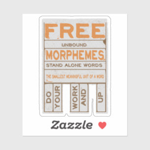 Free Morphemes witzige strukturierte Alphabetisier Aufkleber