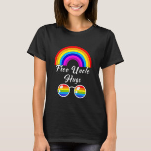 Free Oncle Hugs Lgbt Ally Rainbow Sunglasses Gay T-Shirt