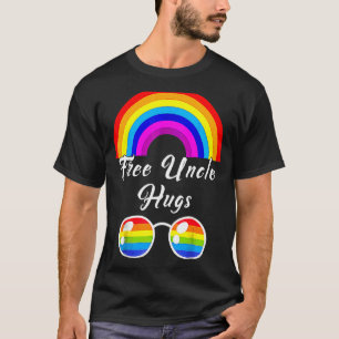 Free Oncle Hugs Lgbt Ally Rainbow Sunglasses Gay T-Shirt