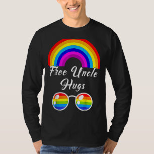 Free Oncle Hugs Lgbt Ally Rainbow Sunglasses Gay T-Shirt