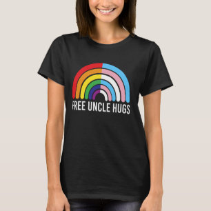 Free Onkel Hugs Rainbow Transgender Flag LGBTQ Gay T-Shirt