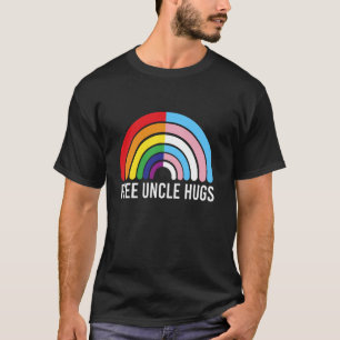 Free Onkel Hugs Rainbow Transgender Flag LGBTQ Gay T-Shirt