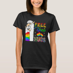 Free Onkel Hugs Two Llamas Proud Lgbt Support F T-Shirt