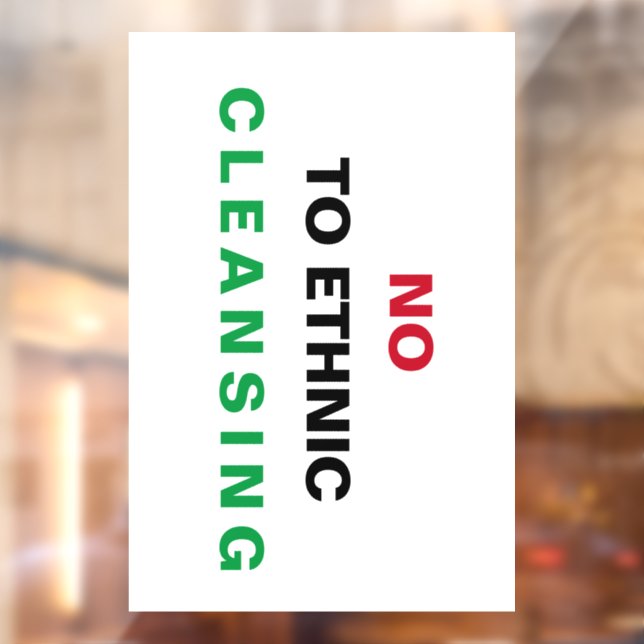 FREE PALÄSTINA NO to GENOCIDE APARTHEID KRIEGSVERB Fensteraufkleber (Blatt 2)