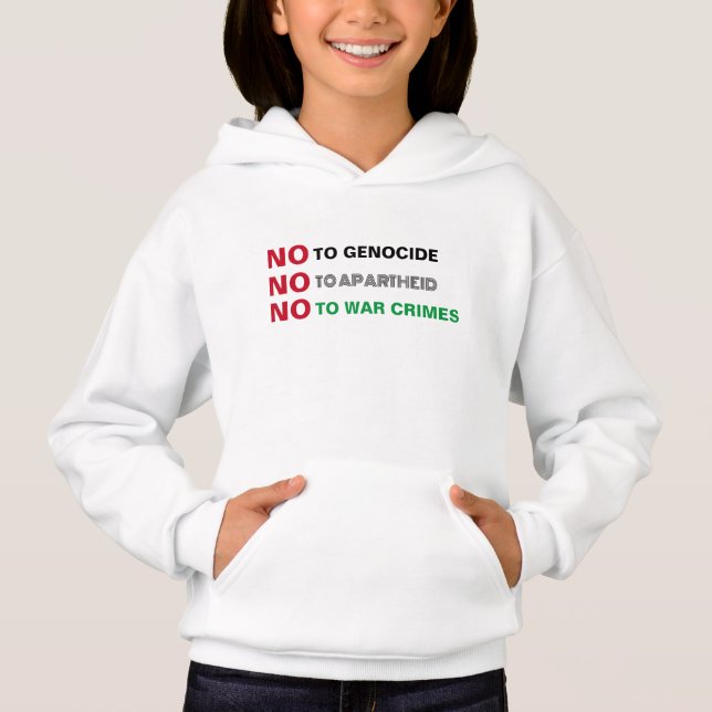 FREE PALÄSTINA NO to GENOCIDE APARTHEID KRIEGSVERB Hoodie (Vorderseite)