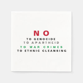 FREE PALÄSTINA NO to GENOCIDE APARTHEID KRIEGSVERB Serviette