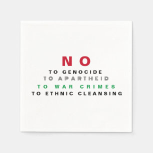 FREE PALÄSTINA NO to GENOCIDE APARTHEID KRIEGSVERB Serviette