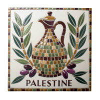 FREE PALÄSTINE Oliven Zweige Mosaik Keramik Fliese