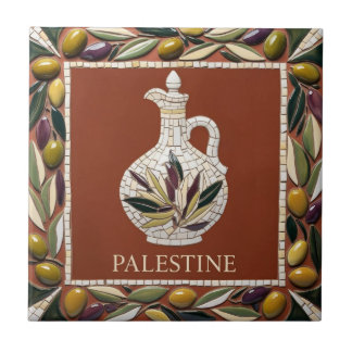 FREE PALÄSTINE Oliven Zweige Mosaik Keramik Fliese