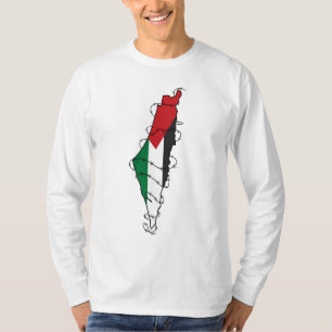 Free Palestine Barbed Wire Map Palästinensische Fr T-Shirt