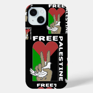 Free Palestine Dove Heart Peace Sign Black Case-Mate iPhone Hülle