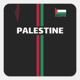 Free Palestine Football Football - Flaggenplan-Tea Quadratischer Aufkleber