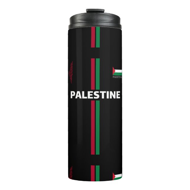 Free Palestine Football Football - Flaggenplan-Tea Thermosbecher (Vorderseite)