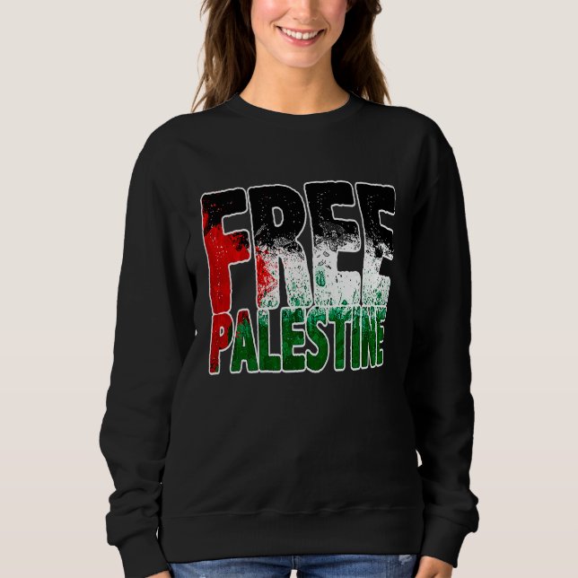 Free Palestine Gaza Flag Proud Palestine Roots Ara Sweatshirt (Vorderseite)