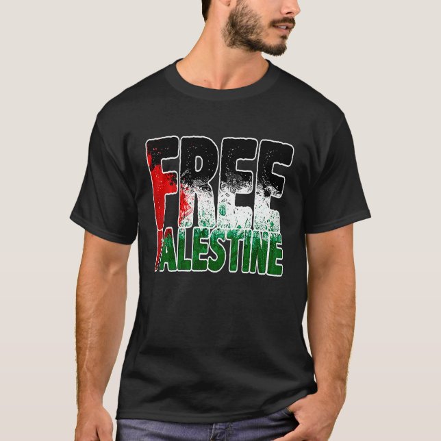 Free Palestine Gaza Flag Proud Palestine Roots Ara T-Shirt (Vorderseite)