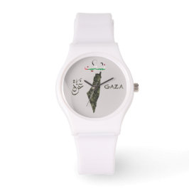 Free Palestine Gaza Watch - Camouflage-Design Armbanduhr