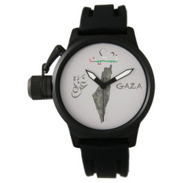 Free Palestine Gaza Watch - Camouflage-Design Armbanduhr