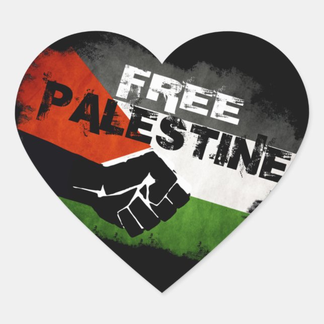 Free Palestine Heart Stickers (Vorderseite)