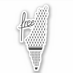 FREE PALESTINE KEFFIYEH STICKER