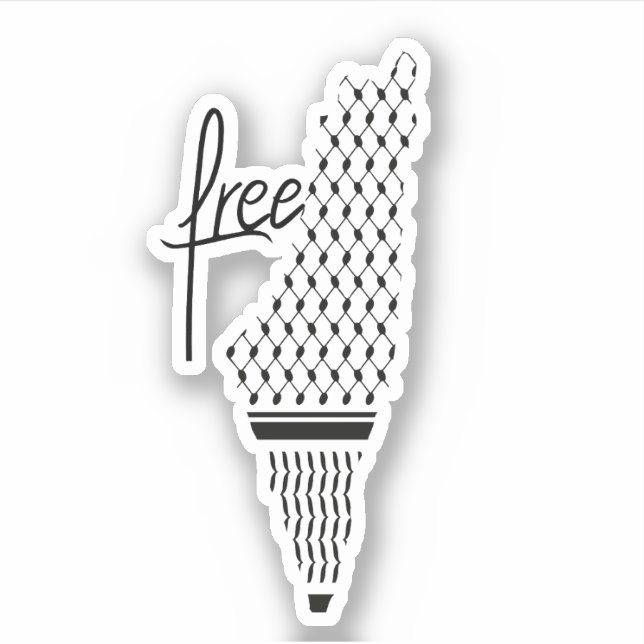 FREE PALESTINE KEFFIYEH STICKER (Vorderseite)