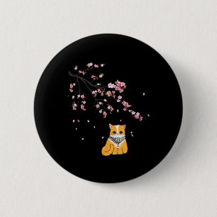 Free Palestine Niedlich Cat Cherry Blossom Sakura Button