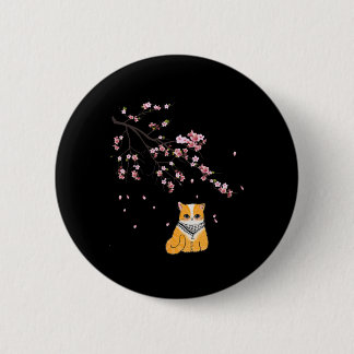 Free Palestine Niedlich Cat Cherry Blossom Sakura Button