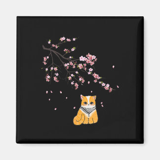 Free Palestine Niedlich Cat Cherry Blossom Sakura Magnet