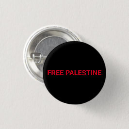 Free Palestine schwarz roter Zoll Text minimalisti Button